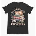 Just A Girl Who Loves Cats And Books Reading Librarian Unisex T-Shirt