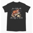Life Is Better With Cats Coffee And Books Unisex T-Shirt