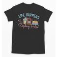 Life Happens Reading Helps Loves To Read Books Cats Unisex T-Shirt Life Happens Reading Helps Loves To Read Books Cats Unisex T-Shirt