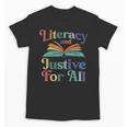 Literacy Justice For All Stop Book Banning Protect Librarian Unisex T-Shirt