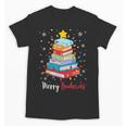 Merry Bookmas Book Christmas Tree Lights Xmas Men Women Kids Unisex T-Shirt