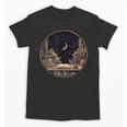 Moon Book Bookshelf Library Coffee Cup Star Stars Pattern Unisex T-Shirt