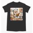 Owl Learning To Cook With Cookbook Chef Apron Stove Cooking Unisex T-Shirt