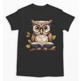 Owl Reading A Book Perched On A Branch Bookworm Unisex T-Shirt Owl Reading A Book Perched On A Branch Bookworm Unisex T-Shirt