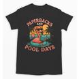 Paperbacks And Pool Days Flamingo Reading Summer Vibes Books Unisex T-Shirt