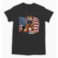 Patriotic German Shepherd Books Baseball USA Flag Vintage Unisex T-Shirt