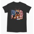Patriotic German Shepherd Dog Books Baseball American Flag Unisex T-Shirt
