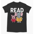 Pig Elephant Reading Cute Book Lover Bookworm Boys Girls Kid Unisex T-Shirt