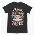Reading Axolotl Book Lover Wildflowers Unisex T-Shirt Reading Axolotl Book Lover Wildflowers Unisex T-Shirt