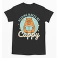 Reading Makes Me Cappy Bookworm Capybara Book Reading Unisex T-Shirt