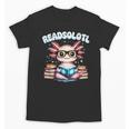 Readsolotl Pink Kawaii Axolotl Read Book Lover Reading Unisex T-Shirt
