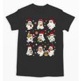 Santa Ghost Reading Books Christmas Library Teacher Unisex T-Shirt