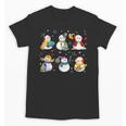 Snowman Reading Books Teacher Christmas Librarian Bookworm Unisex T-Shirt