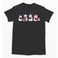 Snowman Reading Books Teacher Librarian Bookworm Christmas Unisex T-Shirt