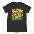 Softball Just A Girl Comic Book Style Graphic For Teens Unisex T-Shirt Softball Just A Girl Comic Book Style Graphic For Teens Unisex T-Shirt