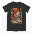 Squirrel Reading Book Lovers Fall Leaves Library Books Unisex T-Shirt Squirrel Reading Book Lovers Fall Leaves Library Books Unisex T-Shirt