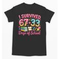 Survived 67 Days Of School Ice Cream Drip Apple Pencil Book Unisex T-Shirt Survived 67 Days Of School Ice Cream Drip Apple Pencil Book Unisex T-Shirt
