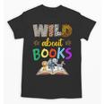 Wild About Reading Books Reader Bookworm Animals Book Lover Unisex T-Shirt Wild About Reading Books Reader Bookworm Animals Book Lover Unisex T-Shirt