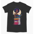 Woman And Books Stack Afro Girl Reading Lover Unisex T-Shirt Woman And Books Stack Afro Girl Reading Lover Unisex T-Shirt