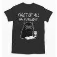 Women's First Of All I’m A Delight Cute Cat Books Coffee Humor Unisex T-Shirt Women's First Of All I’m A Delight Cute Cat Books Coffee Humor Unisex T-Shirt