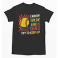 Women's Girls Softball Play Like A Girl Comic Book Pop Art Unisex T-Shirt Women's Girls Softball Play Like A Girl Comic Book Pop Art Unisex T-Shirt