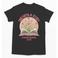 Women's Unearth a Story 2026 Summer Reading Program Flowers Book Unisex T-Shirt Women's Unearth a Story 2026 Summer Reading Program Flowers Book Unisex T-Shirt