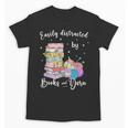 Yarn Quote Easily Distracted By Books And Yarn Reader Unisex T-Shirt Yarn Quote Easily Distracted By Books And Yarn Reader Unisex T-Shirt