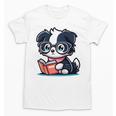 Adorable Book Lover Border Collie With Reading Glasses Cute Raglan Baseball Tee Unisex T-Shirt