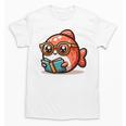 Adorable Book Lover Salmon With Reading Glasses Cute Unisex T-Shirt