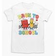 Back To School Checkered Book Pencil Groovy Teacher Student Unisex T-Shirt