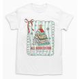 All Booked For Christmas Book Xmas Tree Coquette Bow Lights Unisex T-Shirt