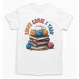 “Books Coffee & Yarn Enthusiast Cozy Reader Unisex T-Shirt