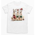 Christmas Three Llamas Reading Reading Books Llama Lover Unisex T-Shirt
