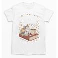 Coffee Cats & Books Cute Cat Book Lover Reading Unisex T-Shirt Coffee Cats & Books Cute Cat Book Lover Reading Unisex T-Shirt