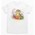 Crocodile Reading Book Watercolor Flowers Kids Unisex T-Shirt