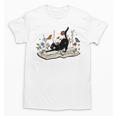 Cute Cat Flower Garden Book Kitty Reading Floral Men Women Girls Kids Unisex T-Shirt