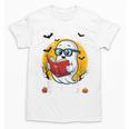 Cute Ghost Reading Book Retro Halloween Librarian Unisex T-Shirt Cute Ghost Reading Book Retro Halloween Librarian Unisex T-Shirt