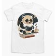Cute Panda Reading Book Under Moon Bookworm Coffee Lover Unisex T-Shirt