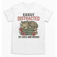 Easily Distracted By Cats And Books Vintage Unisex T-Shirt