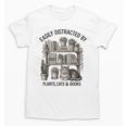 Easily Distracted By Plants Cats & Books Planting Gardening Unisex T-Shirt