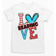 I Heart Books Love Reading Red And Stripe Animated Cat For Men Women Girls Kids Unisex T-Shirt
