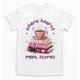 Where Hearts Groovy Meet Stories Coffee Books Valentines Day Unisex T-Shirt Where Hearts Groovy Meet Stories Coffee Books Valentines Day Unisex T-Shirt