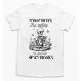 Introvert Read Spicy Books Lover Bookworm Skeleton Reading Unisex T-Shirt