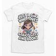 Kawaii Cat And Books Just A Girl Who Loves Both Unisex T-Shirt Kawaii Cat And Books Just A Girl Who Loves Both Unisex T-Shirt