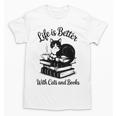 Life Is Better With Cats & Books Tuxedo Cat Mom Women Unisex T-Shirt Life Is Better With Cats & Books Tuxedo Cat Mom Women Unisex T-Shirt