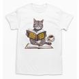 Life Is Better With Cats Coffee Books Cat Reading Book Unisex T-Shirt Life Is Better With Cats Coffee Books Cat Reading Book Unisex T-Shirt