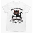 Read Banned Books Drink Coffee Fight Evil Retro Cat Unisex T-Shirt