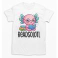 Readsolotl Cute Axolotl Reading Book Kawaii Pink Aesthetic Unisex T-Shirt