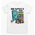 Respect Elders Cellphone Pushing Books In a Wheelchair Unisex T-Shirt Respect Elders Cellphone Pushing Books In a Wheelchair Unisex T-Shirt