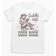 Retro Cowgirl ReadingTee Saddle Up With A Good Book Western Unisex T-Shirt